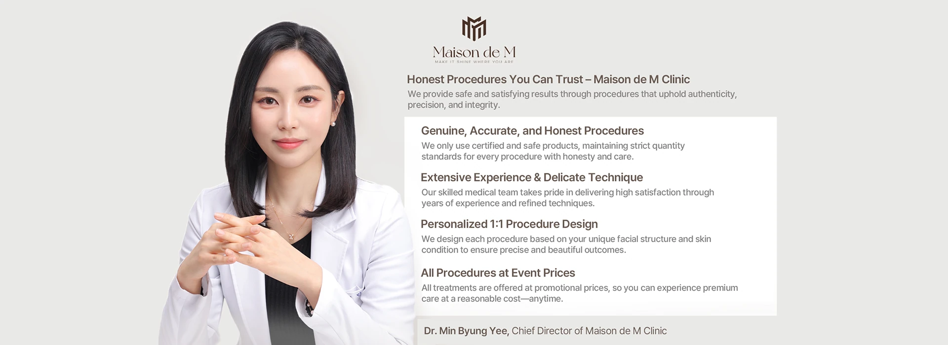 Maison de M management philosophy banner image